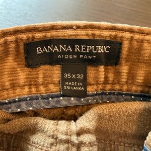 Banana Republic, Mens, Dark Brown Corduroy Pants, 35x32, Aiden Pant